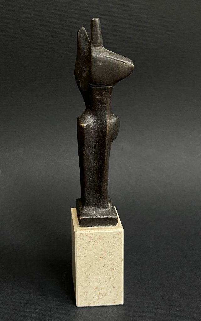 Mid-Century Bronze Abstract Statue, Minder dan 20 cm, Ophalen of Verzenden, Brons, Beeld