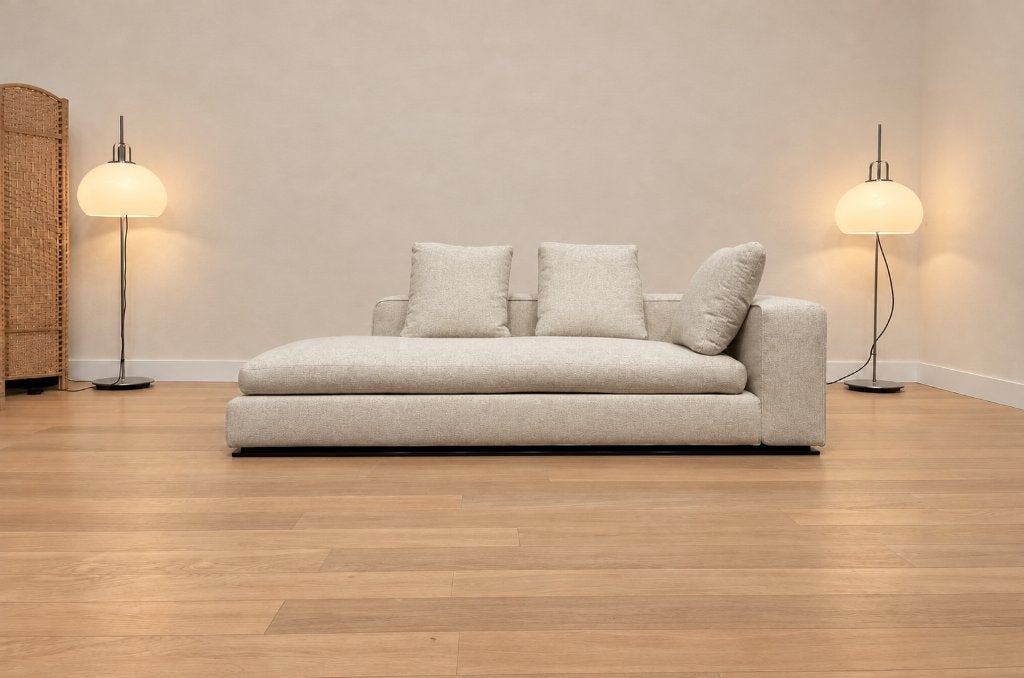 NIEUW Minotti Powell Chaise Longue Ecru + GARANTIE