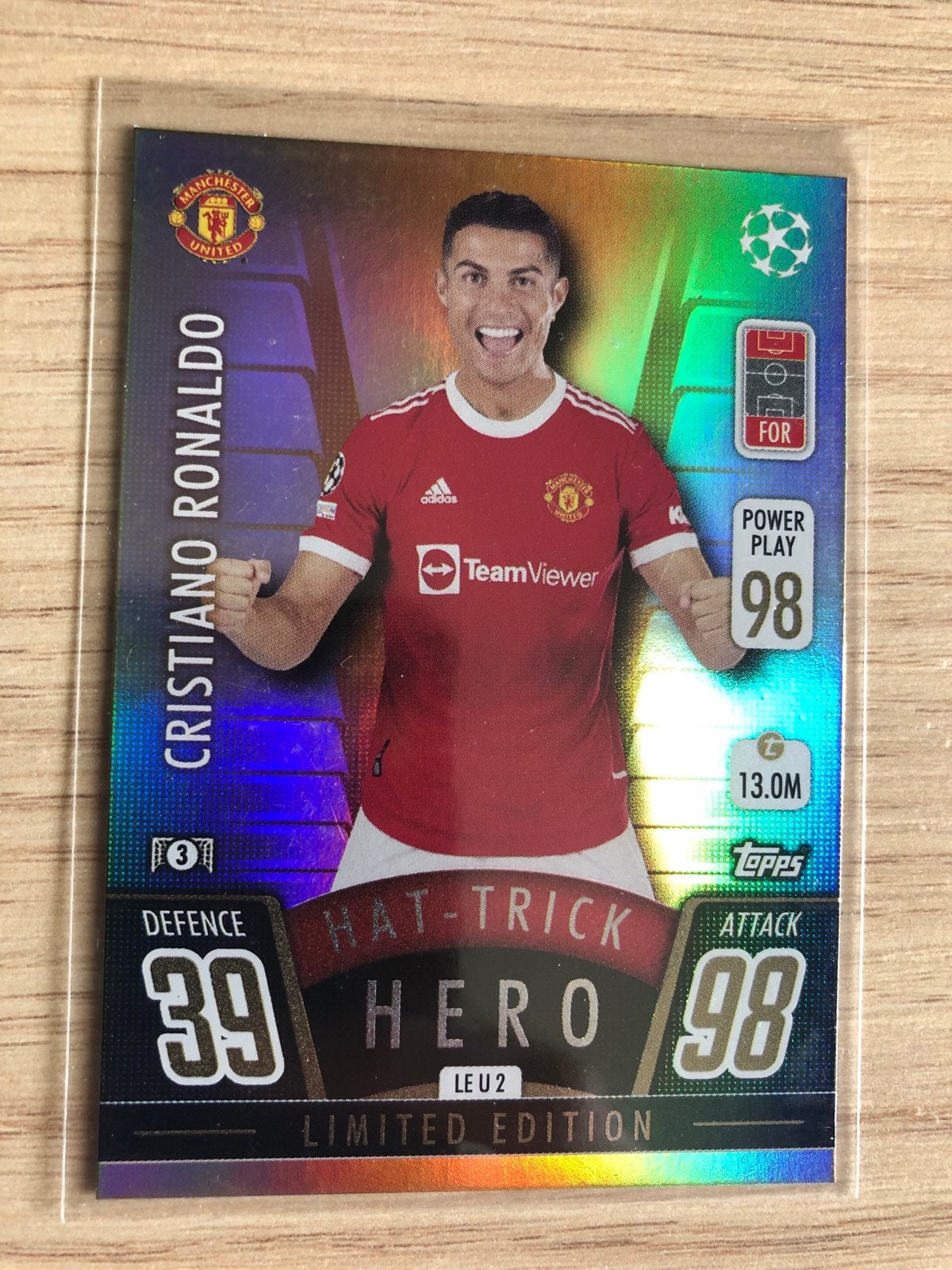 Topps Match Attax Cristiano Ronaldo Limited Edition, Ophalen of Verzenden, Zo goed als nieuw, Buitenlandse clubs, Spelerskaart