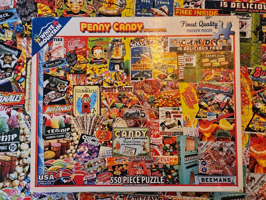 White Mountain puzzel 550 Penny Candy, Ophalen of Verzenden, 500 t/m 1500 stukjes, Zo goed als nieuw