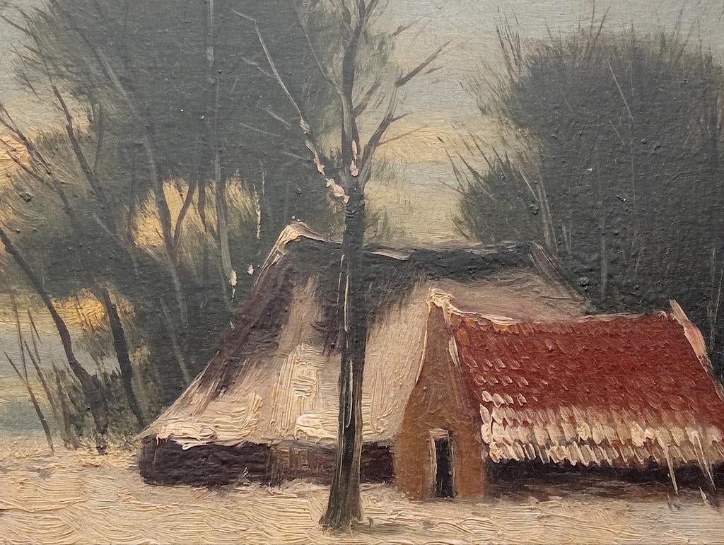 Landschap Hollandse/Haagse School verf op paneel, Ophalen of Verzenden