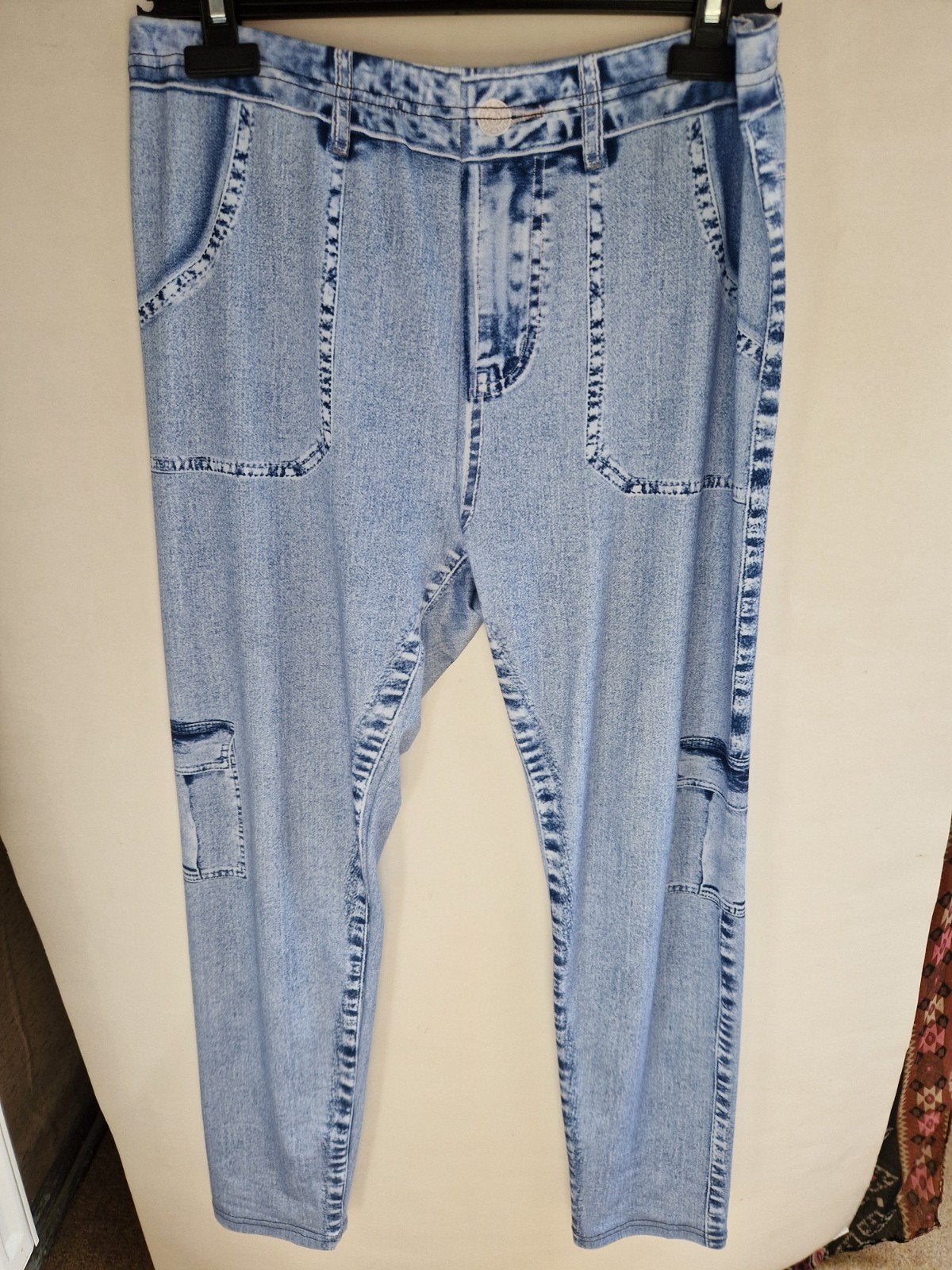 Legging in jeans look spijkerbroek print XL, Blauw, Ophalen of Verzenden, Zo goed als nieuw, Legging