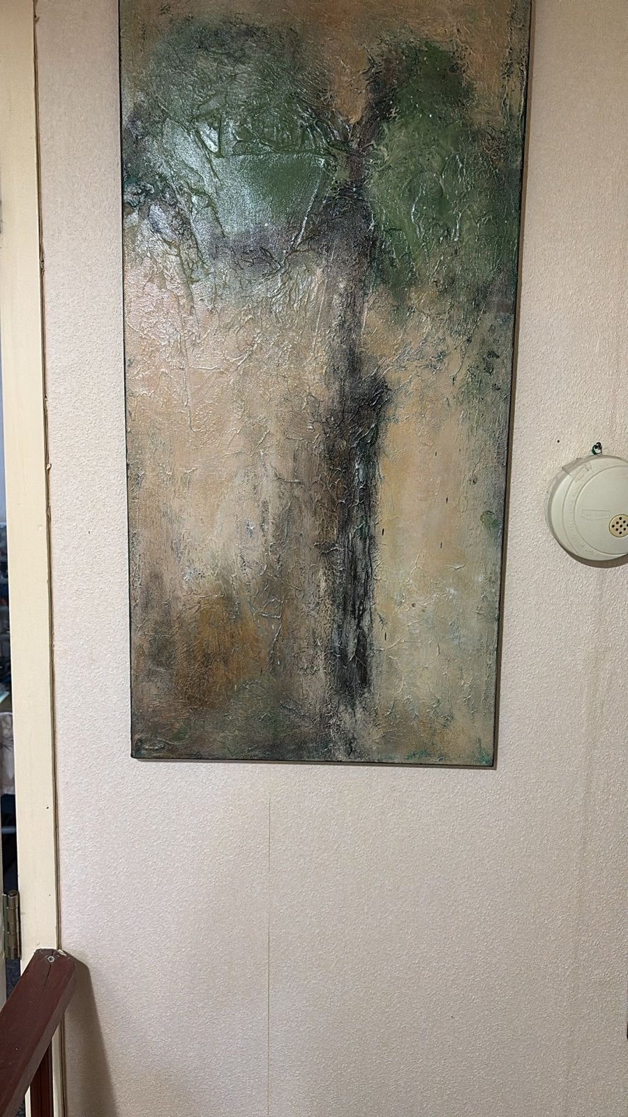 Abstract schilderij met boommotief, Ophalen of Verzenden
