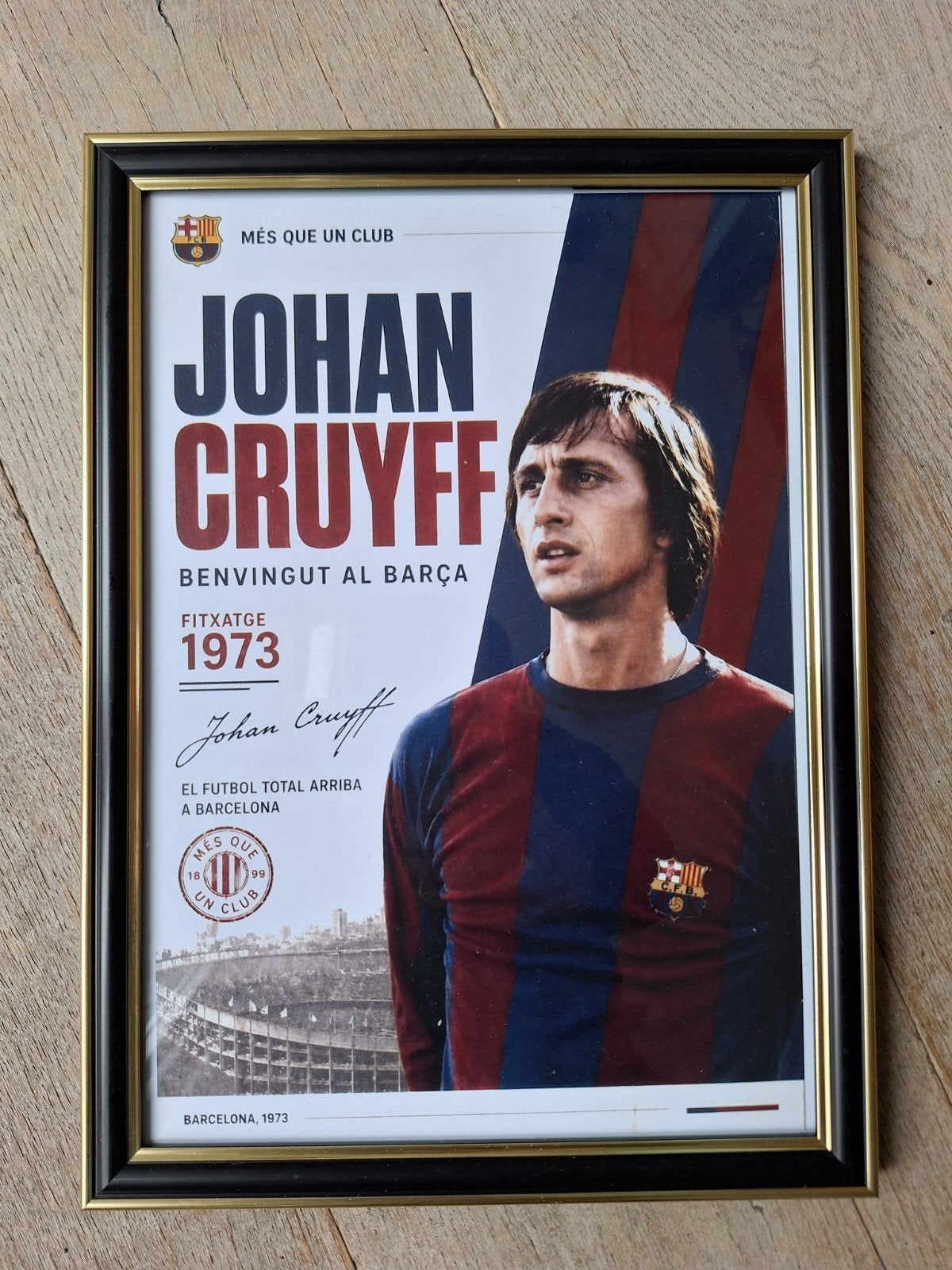 Johan Cruyff FC Barcelona foto- Ingelijst, Ophalen of Verzenden, Zo goed als nieuw