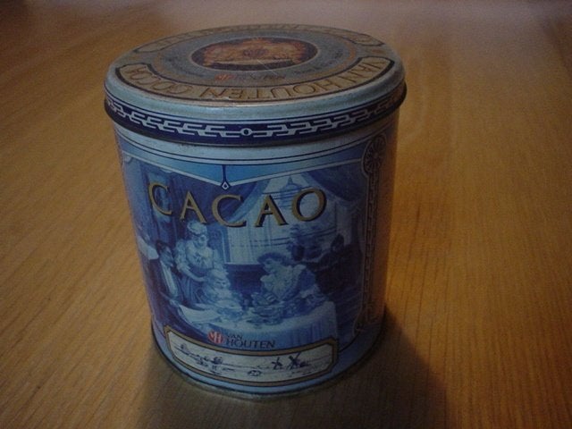 Blik van Houten Cacao, Ophalen of Verzenden, Gebruikt, Overige