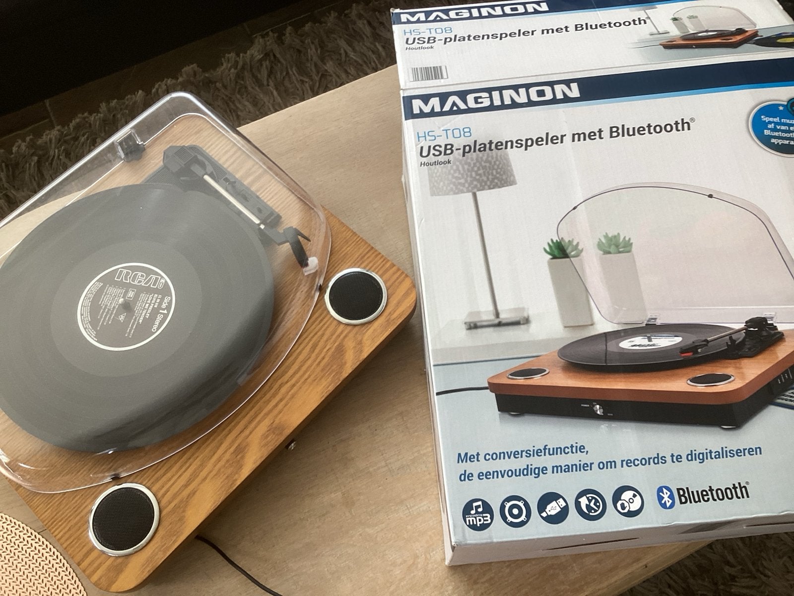 MAGINON HS-T08 USB-platenspeler met Bluetooth, Overige merken, Verzenden, Nieuw, USB-aansluiting