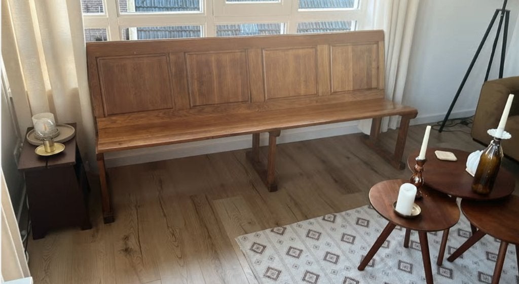 Houten bank perfect voor bijvoorbeeld bij de eettafel, Antiek en Kunst, Ophalen