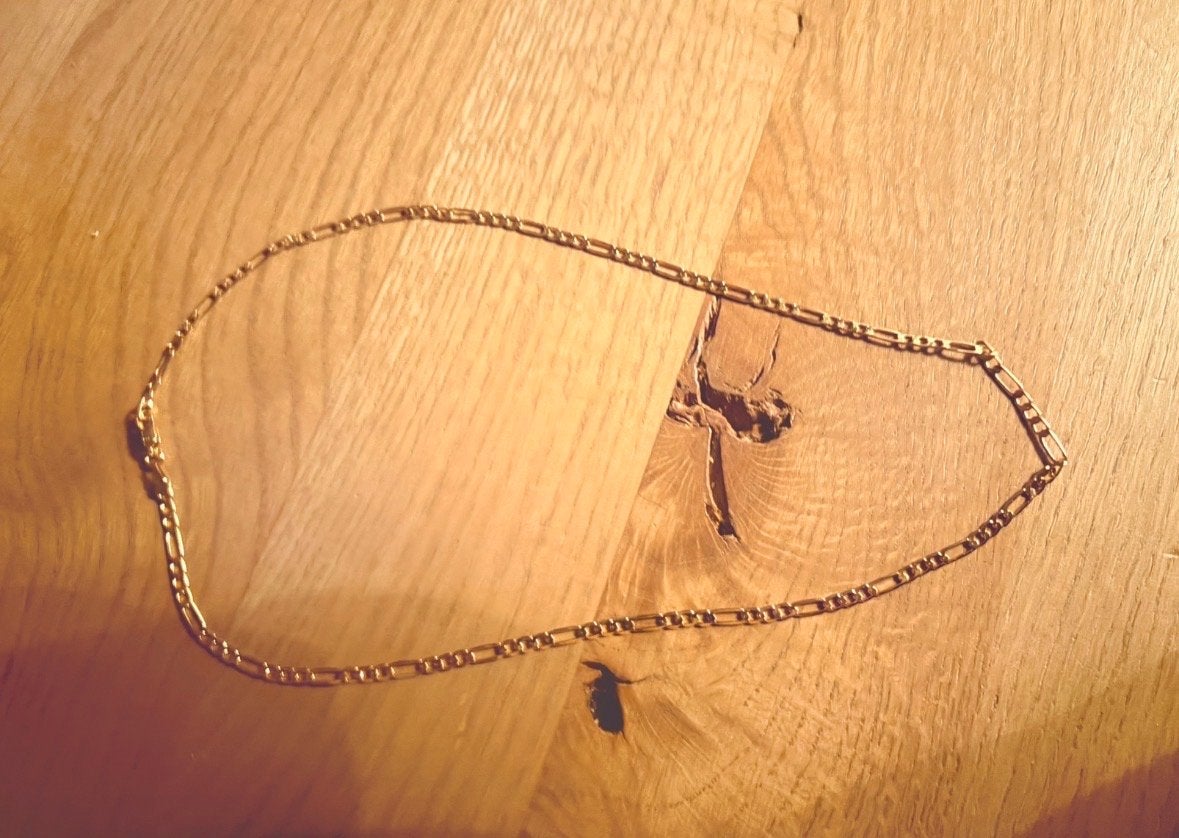 Gouden ketting - Figaro schakel 18 k plated, Ophalen of Verzenden, Zo goed als nieuw, Goud