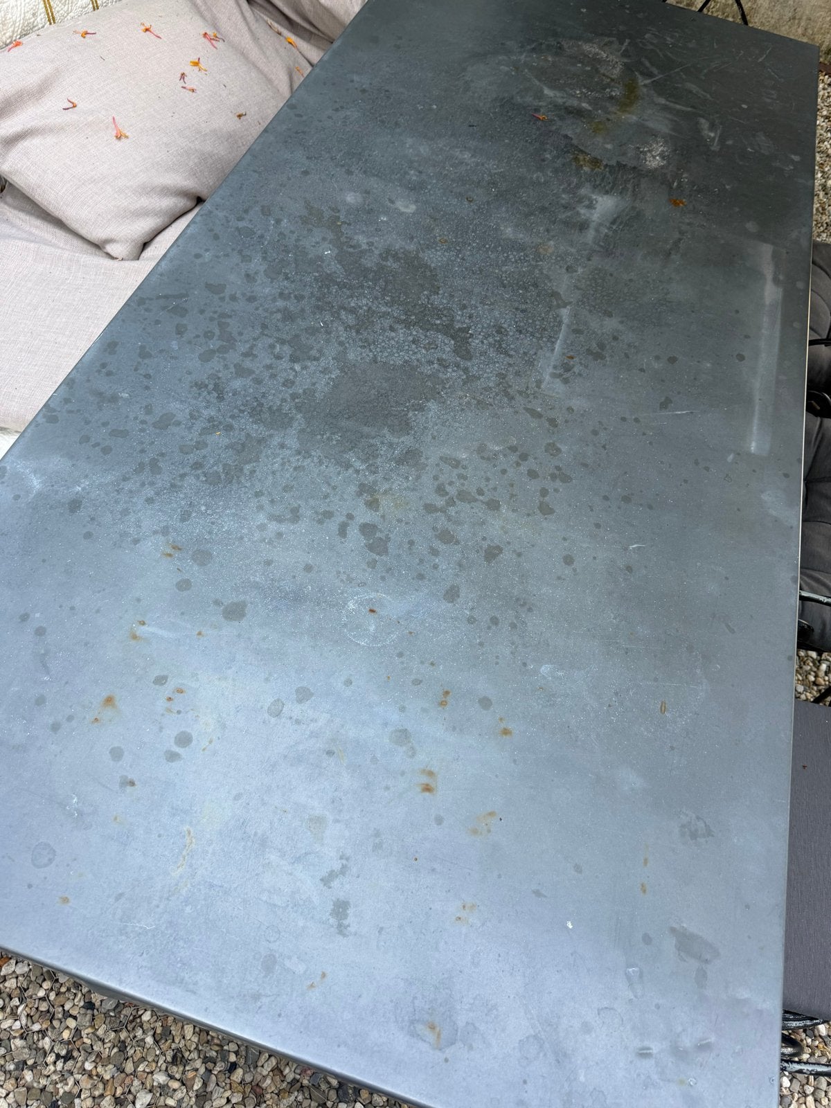 Tafel met zinken blad gratis af te halen, Ophalen, Gebruikt, Rechthoekig, Metaal