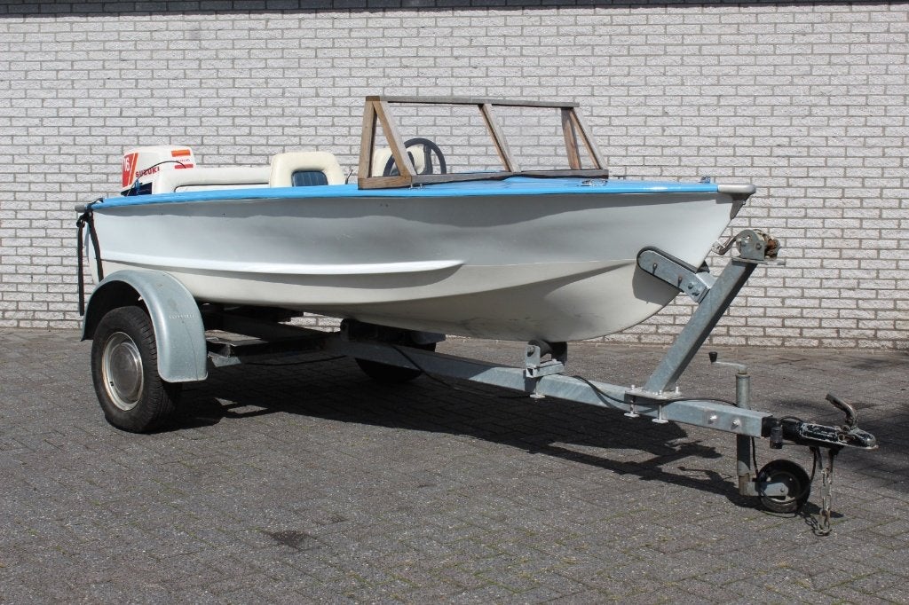 Boot met buitenboordmotor en trailer, Ophalen, Gebruikt, Buitenboordmotor, Trailer