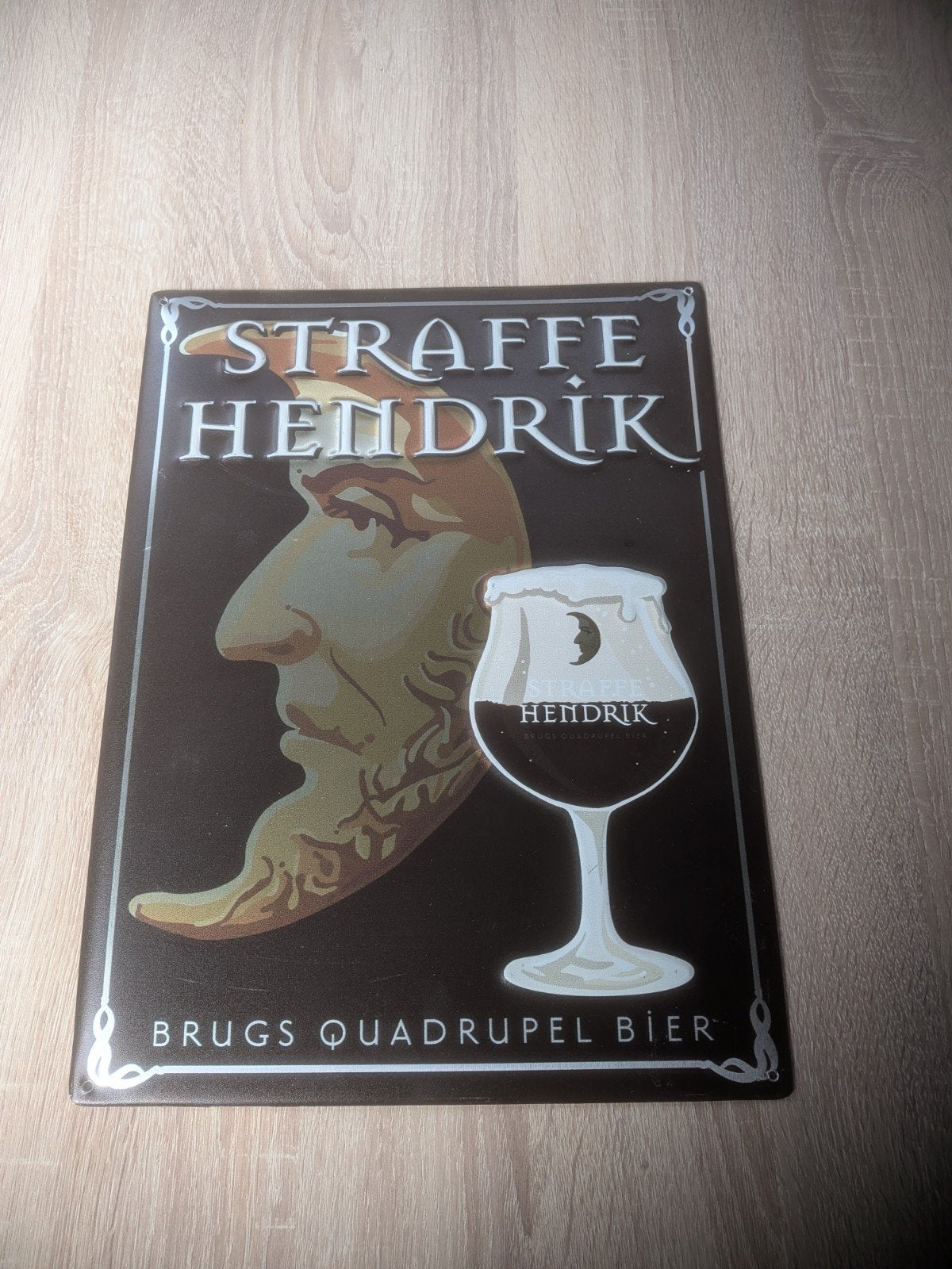 Straffe Hendrik Brugs Quadrupel Bier Reclamebord, Ophalen of Verzenden, Reclamebord