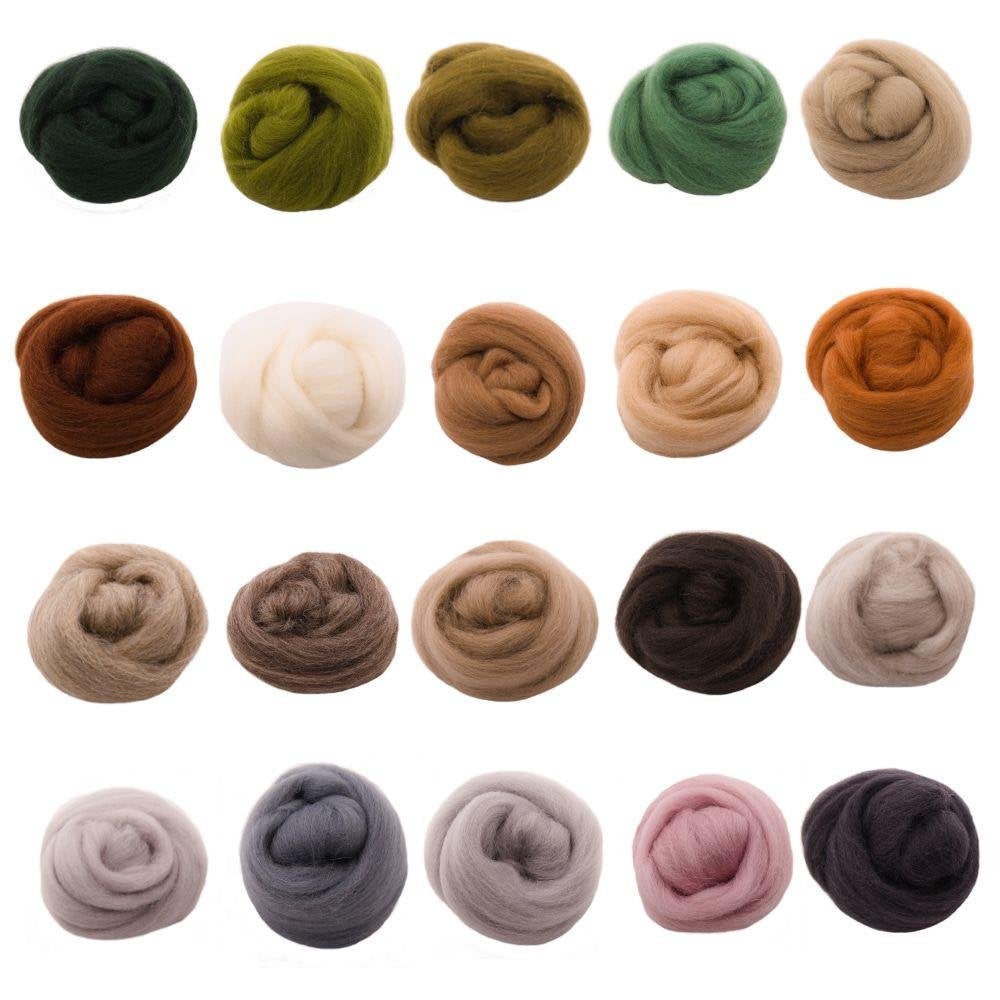 Kleurenset lontwol natuurtinten, 20 kleuren, Ophalen, Nieuw, Spinwol