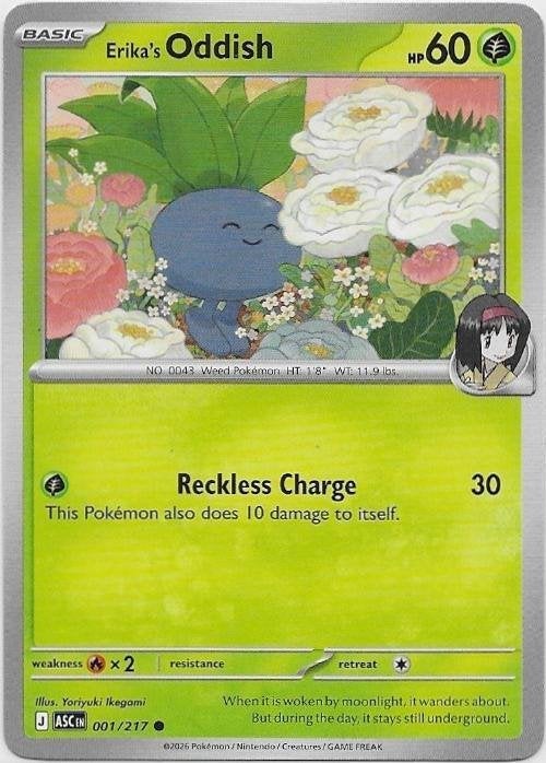 Ascended Heroes,  Erika's Oddish [common] 1/217, Verzenden, Nieuw, Losse kaart