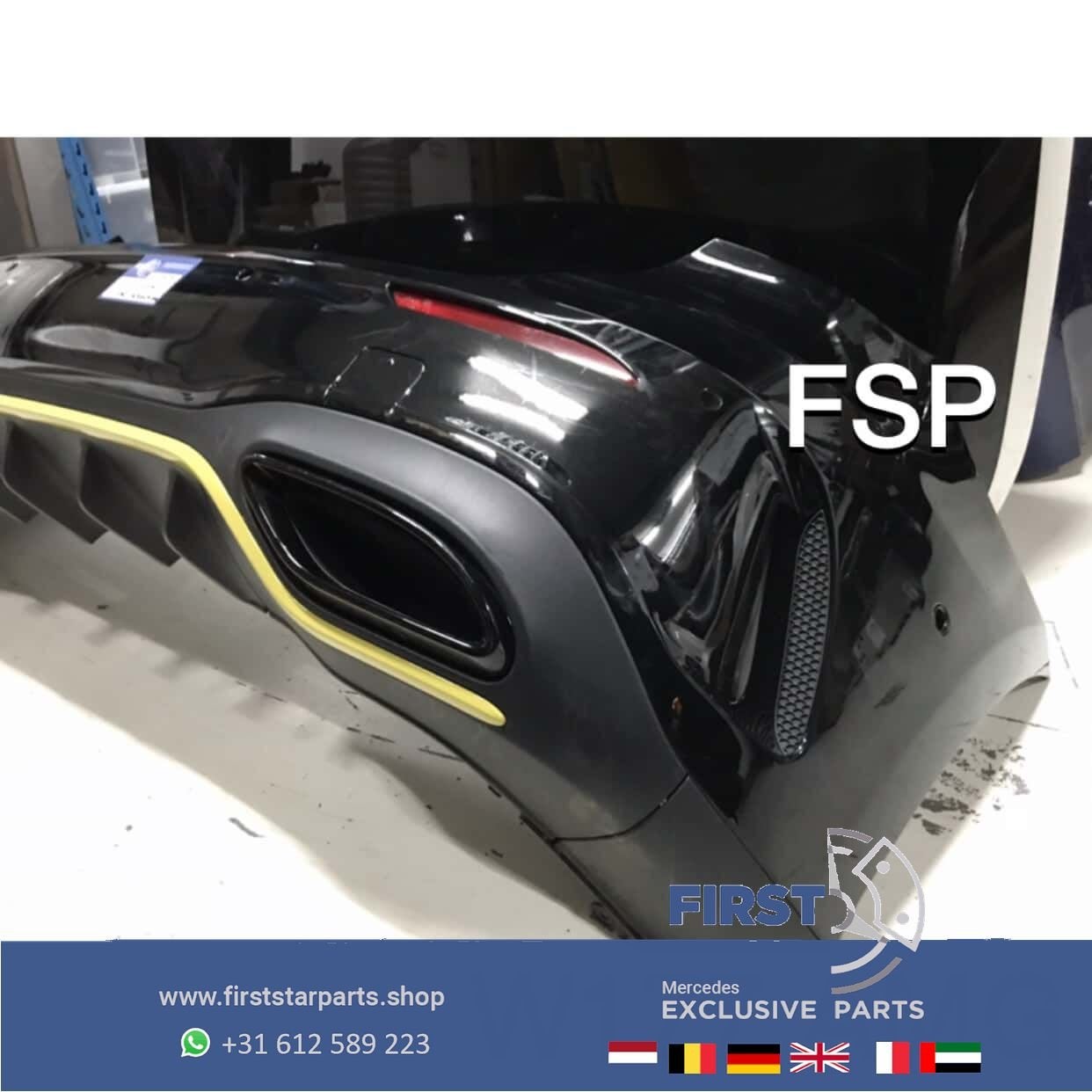 W177 Edition 1 AMG ACHTERBUMPER ZWART Mercedes A Klasse 2018, Gebruikt, -, Ophalen of Verzenden, Achter