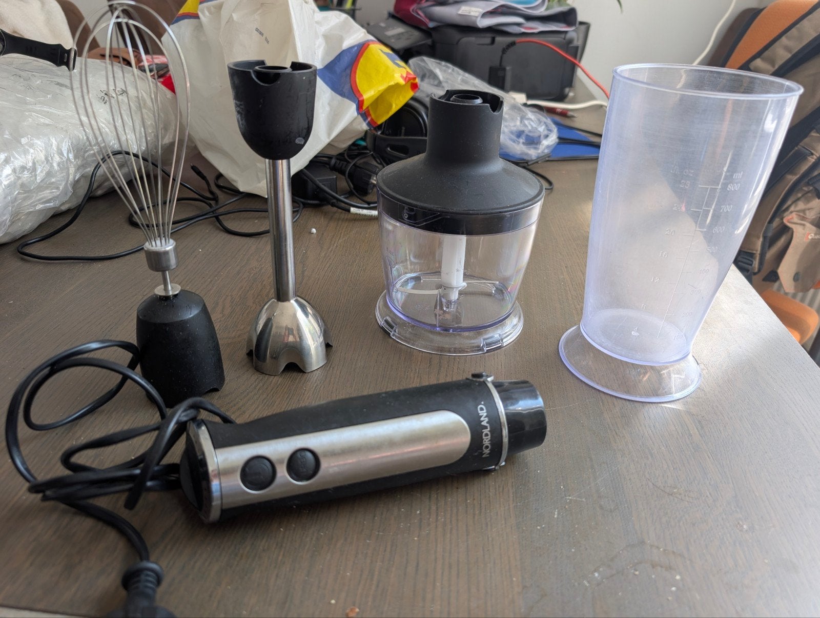 Nordland 750W Staafmixer Set - Hakker, Garde, Maatbeker, Ophalen of Verzenden