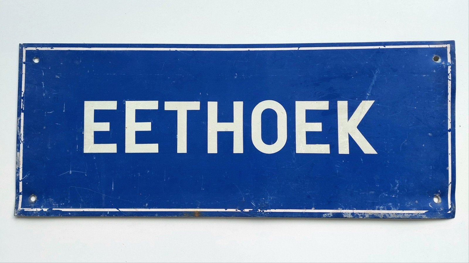 Oud Straatnaambord EETHOEK Blikken Reclamebord geen emaille, Ophalen of Verzenden, Gebruikt, Reclamebord