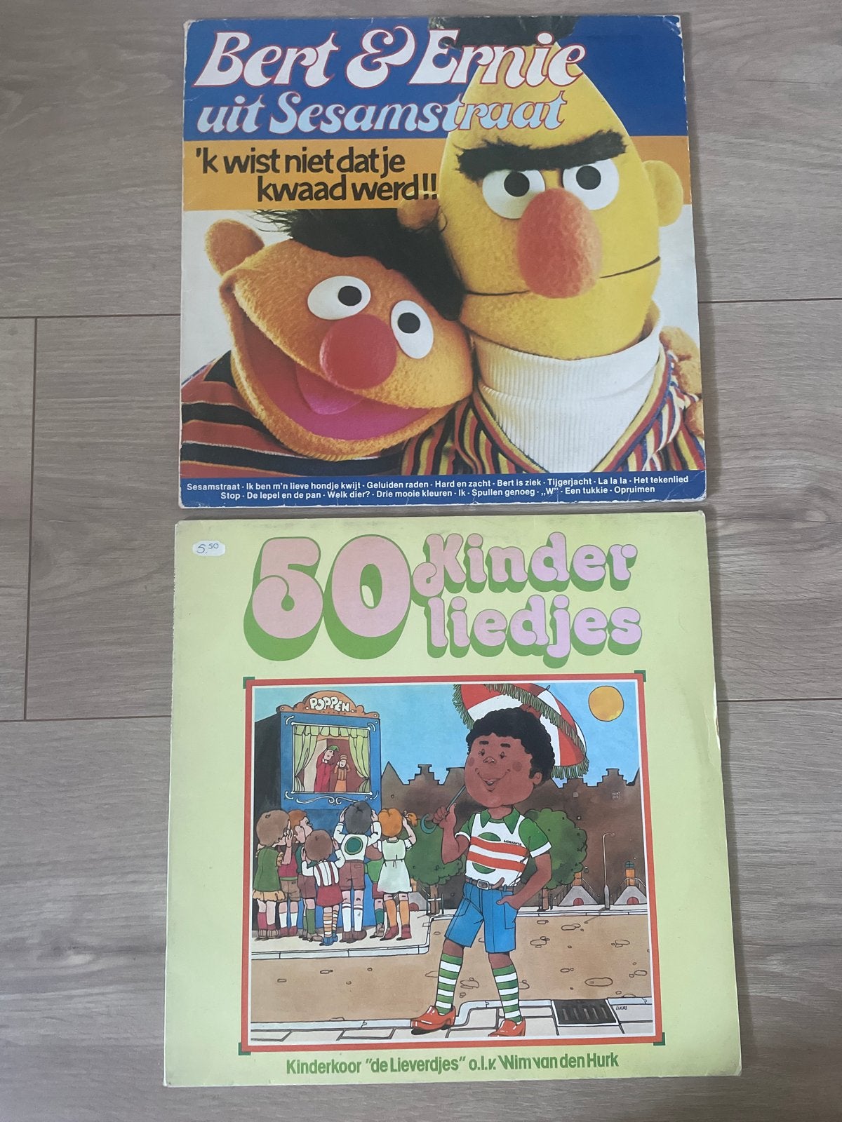 Bert & Ernie uit Sesamstraat en 50 Kinderliedjes LP's, Ophalen of Verzenden, Gebruikt, Muziek, Tot 2 jaar