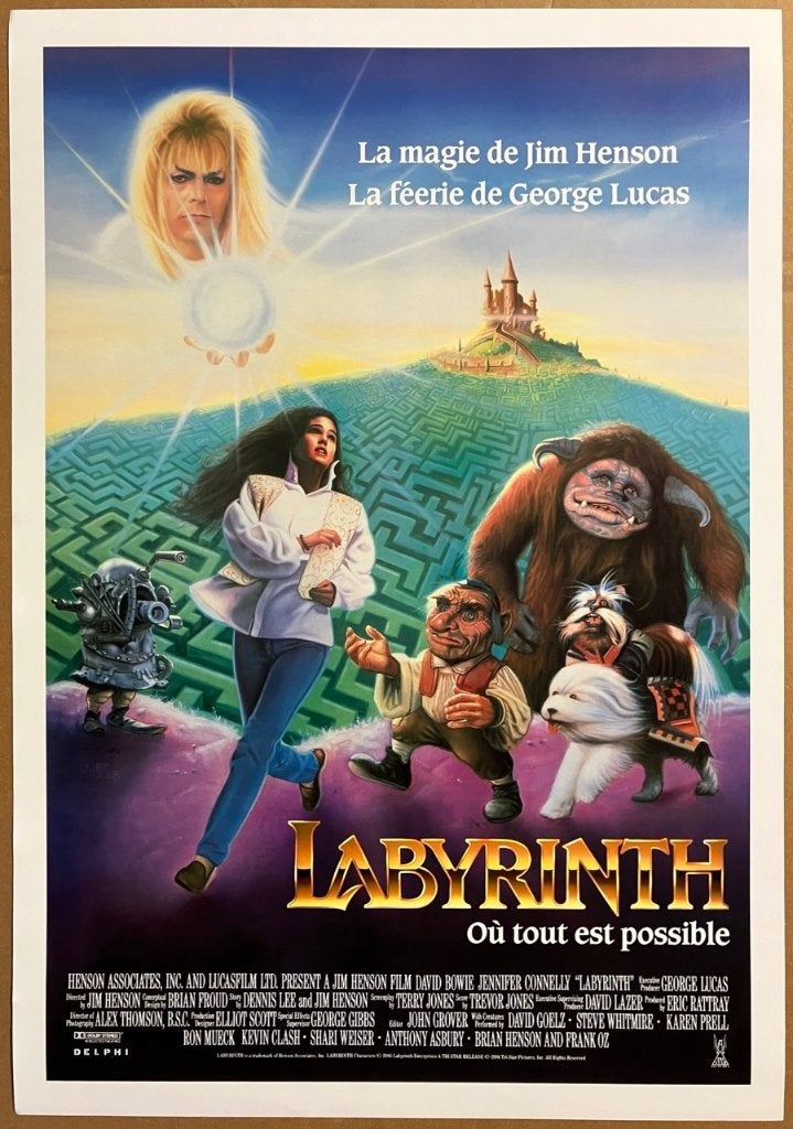 Labyrinth (1986) - Originele filmposter, Verzamelen, Verzenden, Zo goed als nieuw, A1 t/m A3, Film en Tv