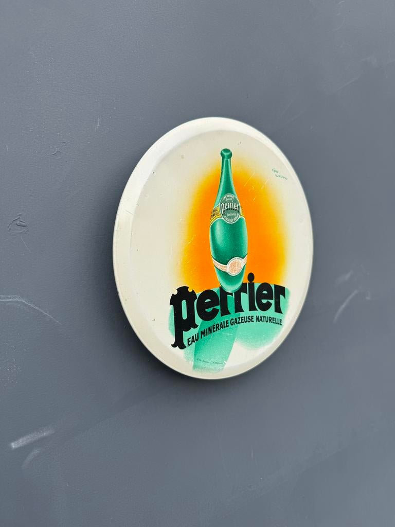 Vintage oud Perrier reclamebord, Verzamelen, Reclamebord, Gebruikt, ., Ophalen of Verzenden
