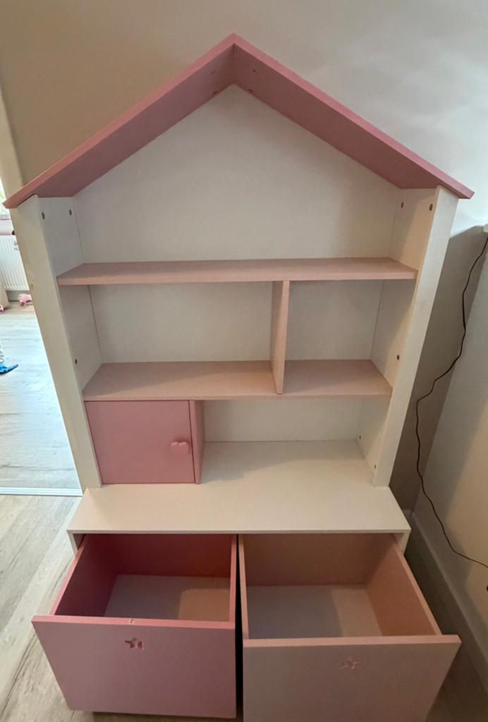 Roze boekenkast, Ophalen, Gebruikt, 100 tot 150 cm, 50 tot 100 cm