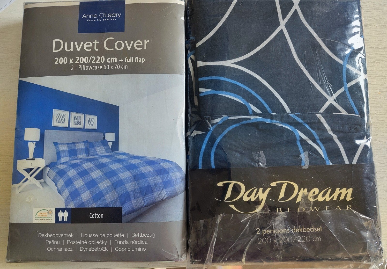 Anne O'Leary & Day Dream Dekbedovertrekken 200x200/220, Huis en Inrichting, Ophalen, Blauw, Dekbedovertrek, Nieuw