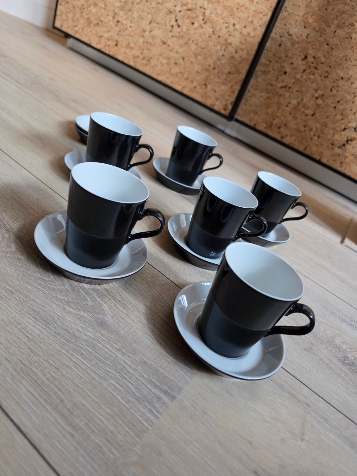 Arzberg Tric Monochrome (Wit/Zwart) - 6 Koffiekopjes schotel, Huis en Inrichting, Keuken | Servies, Arzberg, Ophalen of Verzenden