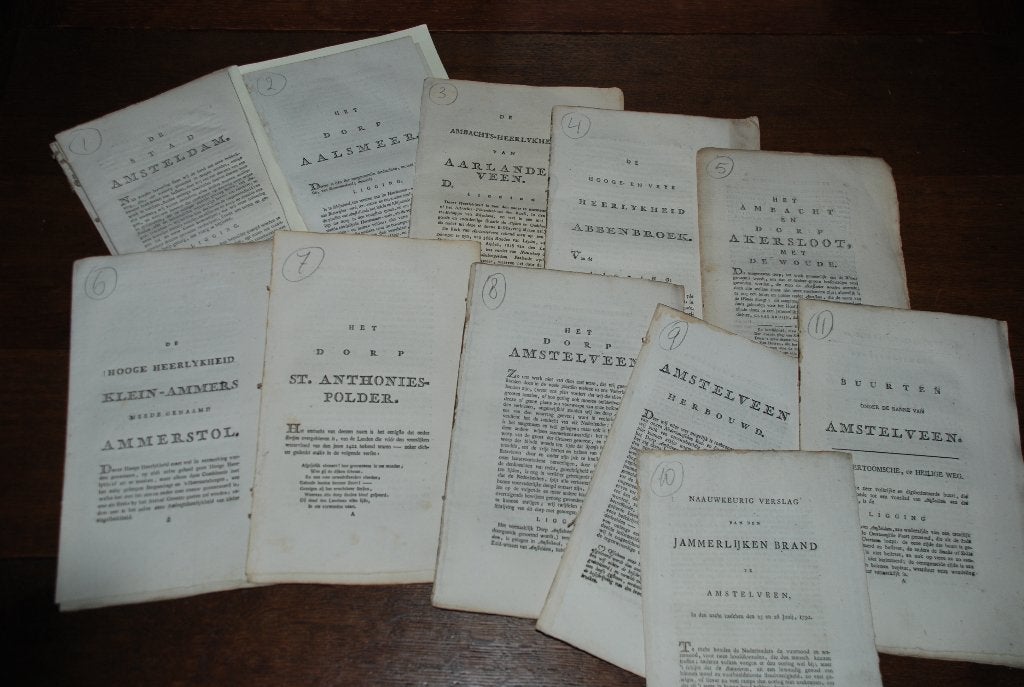 200 jaar oude beschrijvingen van diverse steden en dorpen., Ophalen of Verzenden