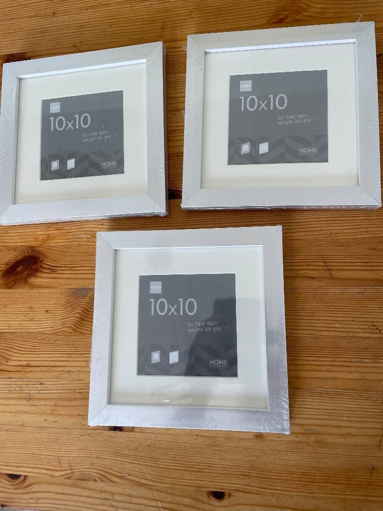 HEMA - Zilverkleurige Fotolijstjes 3x, Zilver, Hout, Ophalen of Verzenden, Zo goed als nieuw
