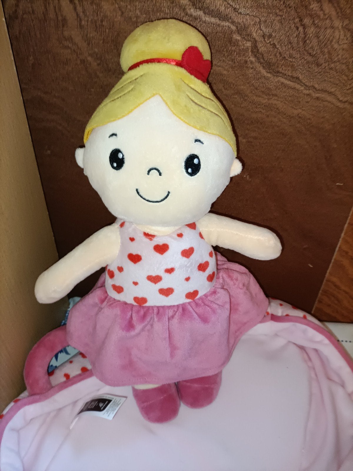 Action ballarina knuffel + mandje roze jurk met Hartjes, Ophalen of Verzenden, Zo goed als nieuw, Overige typen