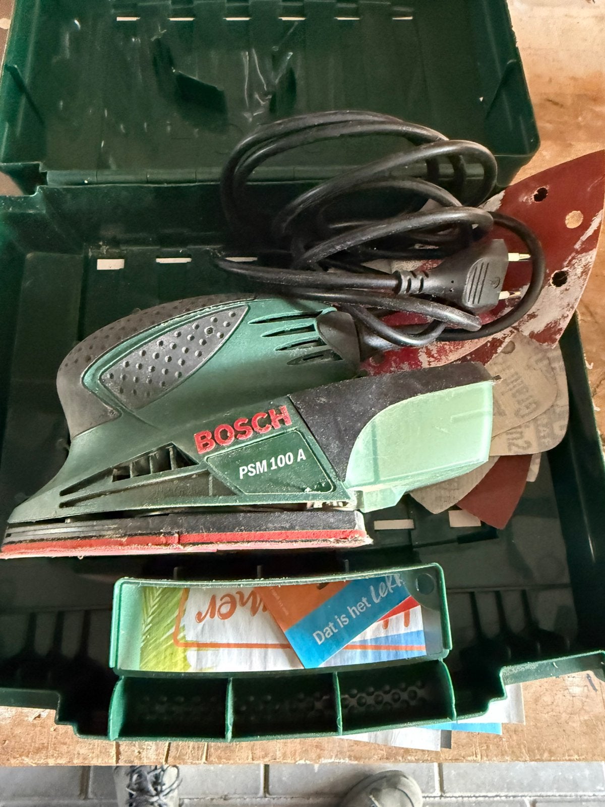 Bosch schuurmachine psm 100 A, Ophalen, Zo goed als nieuw, Minder dan 600 watt, Vlakschuurmachine