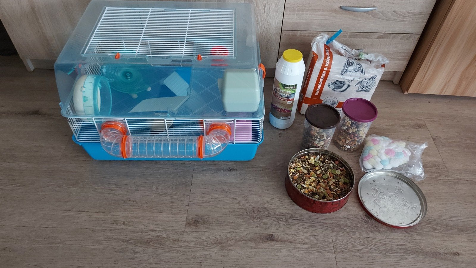 Hamster Kooi ( 3 niveaus) + Extras, Ophalen of Verzenden