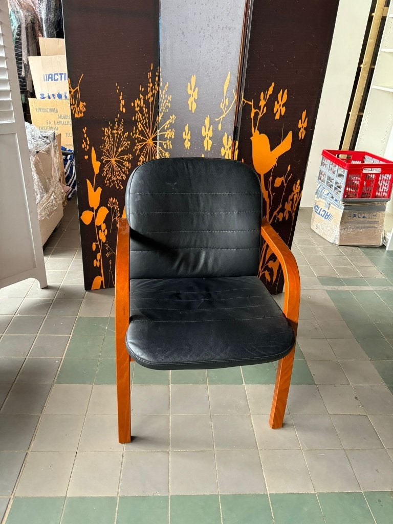 SET VAN 8 VINTAGE VERGADERSTOELEN - J. EIKELHOF AMSTERDAM, Huis en Inrichting, Stoelen, Gebruikt, Vijf, Zes of meer stoelen, Hout
