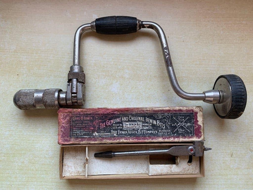 Verstelbare boor met omslag, Antiek en Kunst, Antiek | Gereedschap en Instrumenten, Ophalen
