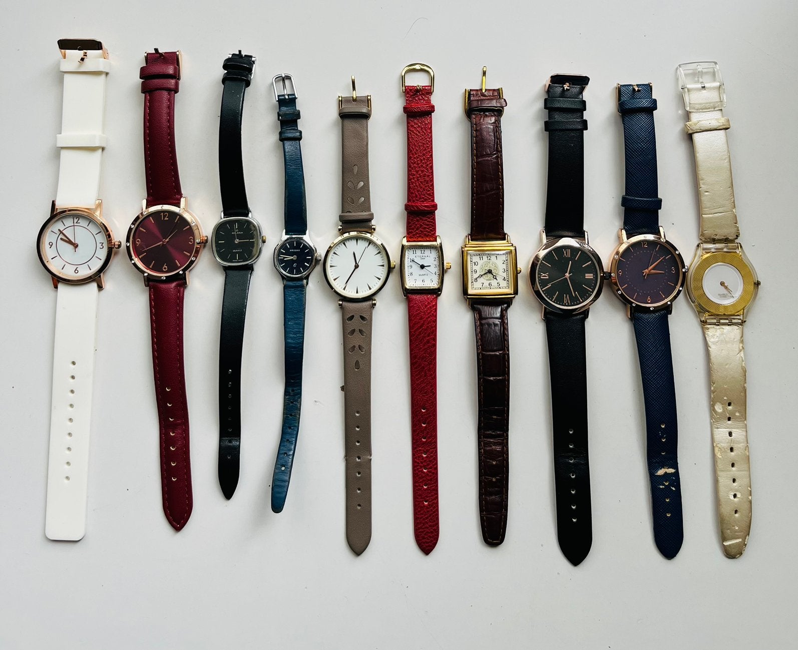 Partij van 10 oude horloges, Verzenden, Gebruikt, Staal, Overige merken