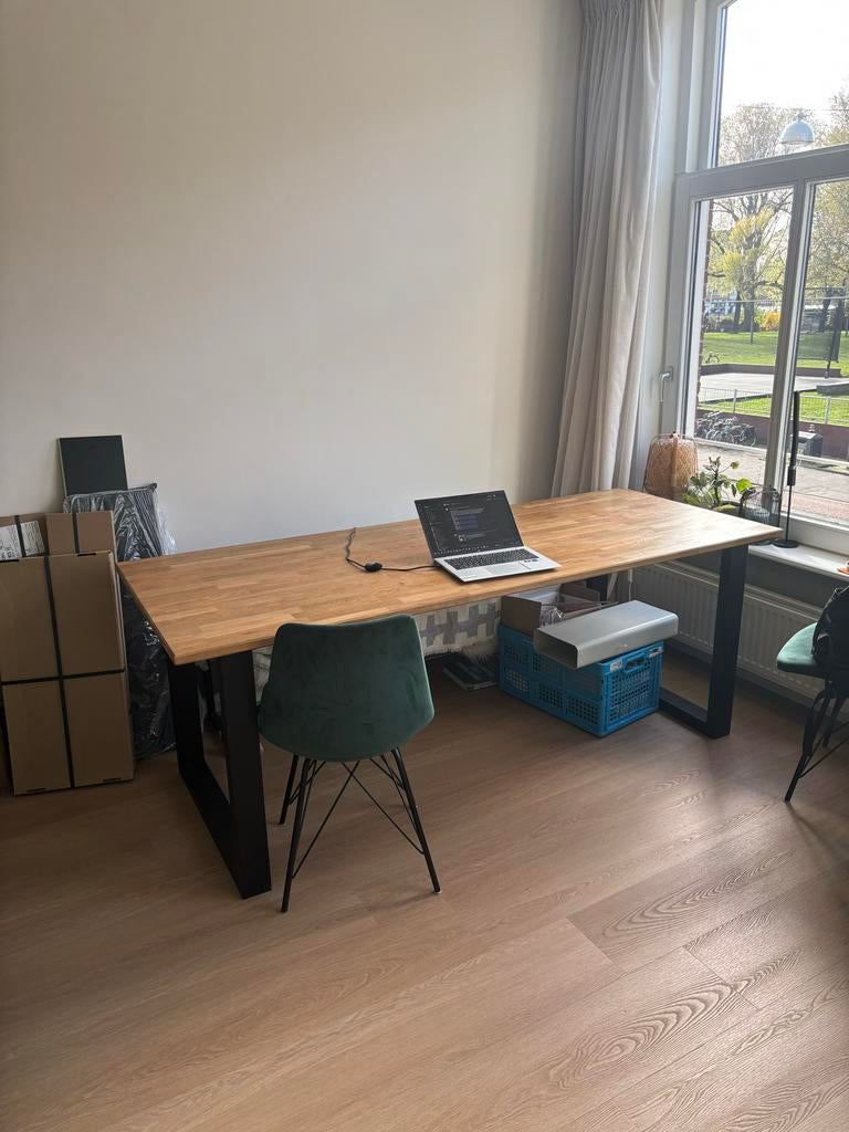 Smal en lange eettafel 80x200 cm - Perfect voor kleine ruimt, Ophalen, 50 tot 100 cm, Zo goed als nieuw, Vijf personen of meer
