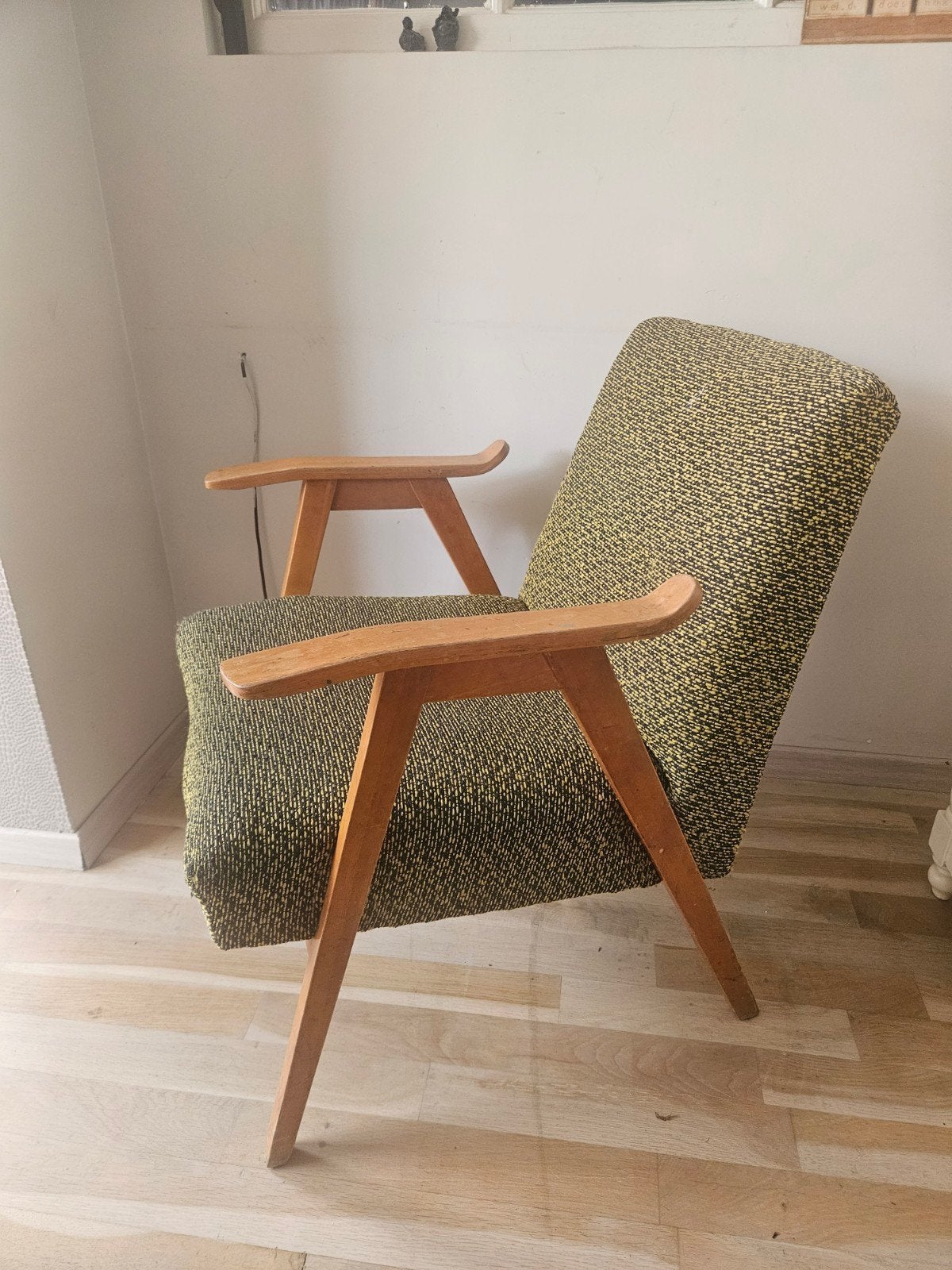 Mid century Retro jaren 60 stoel/ fauteuil, Huis en Inrichting, Stoelen, Ophalen, Gebruikt, Eén