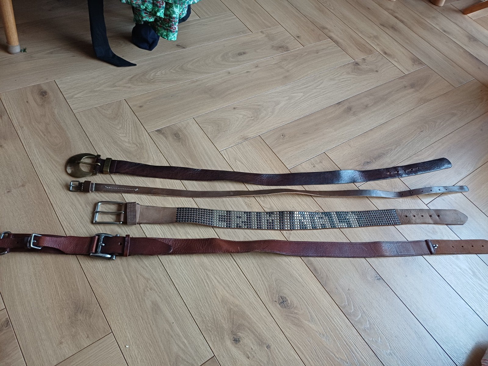 4 x leren damesriem, Bruin, Ophalen of Verzenden, A, A
