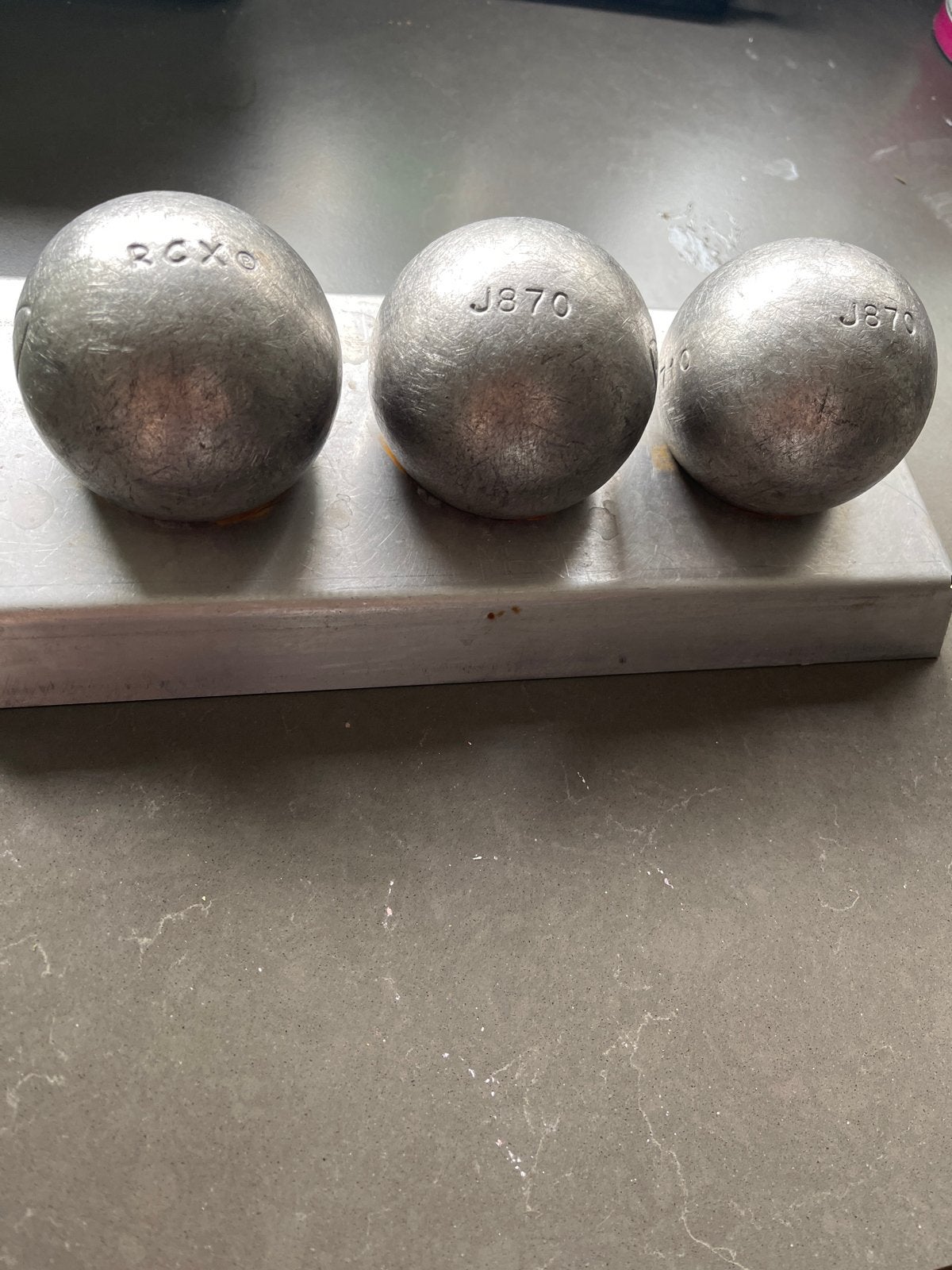 Set van 3 Obut petanqueballen, gebruikt maat 73 mm, Ophalen of Verzenden, Gebruikt
