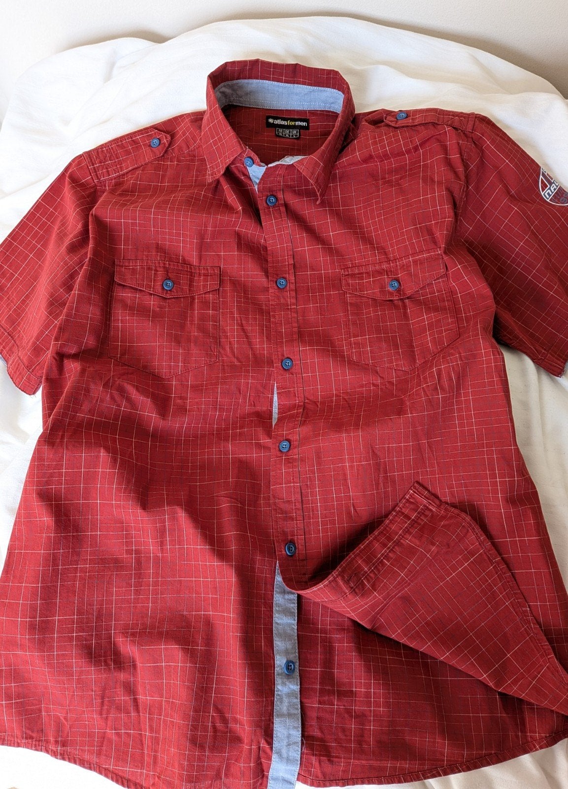 Atlas For Men Rood Geruit Overhemd XL Gorpcore Workwear, Kleding | Heren, Atlas For Men, Ophalen of Verzenden, Zo goed als nieuw