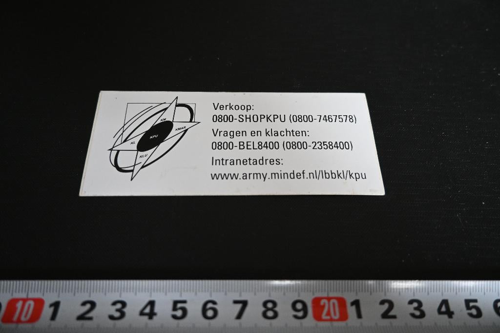 sticker Leger 0800-SHOPKPU  army mindef Nederland, Ophalen, Zo goed als nieuw