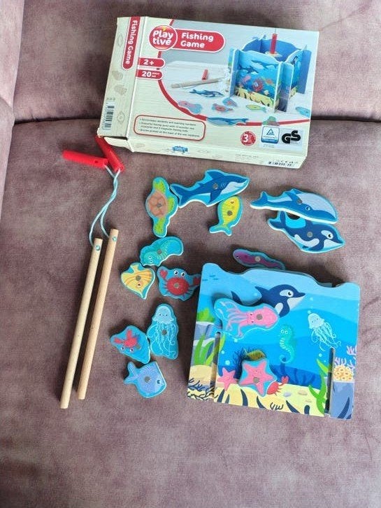 Houten Magnetisch Visspel - Educatief Speelgoed, Ophalen of Verzenden, Zo goed als nieuw, Jongen of Meisje