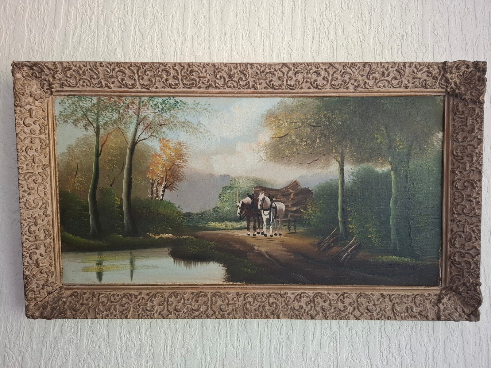 Mooi antiek schilderij, Ophalen