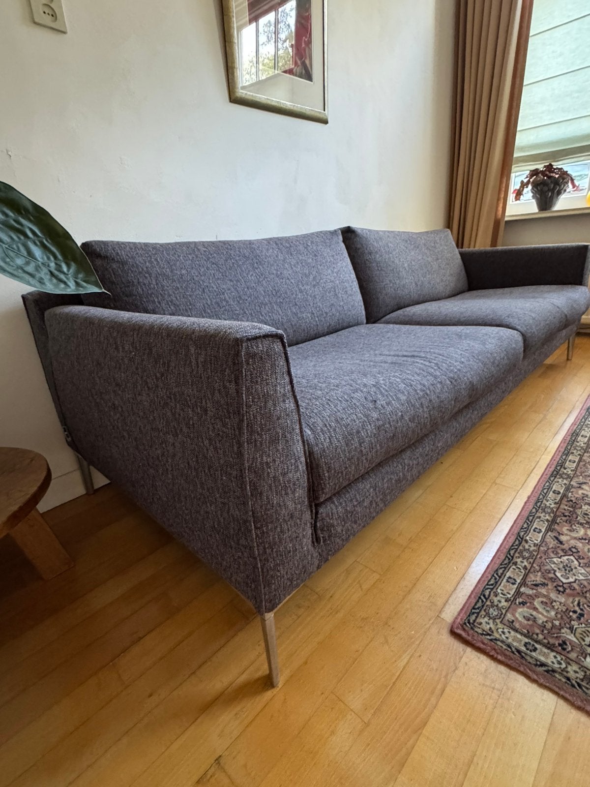 Design on Stock bank, grijs gemeleerd, 230 cm, Ophalen, Gebruikt, Hout, Modern design