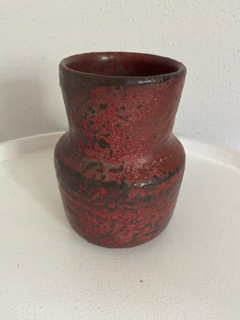 West Germany Fat Lava Vaas Jaren '70 - Rood, 20cm, Ophalen of Verzenden