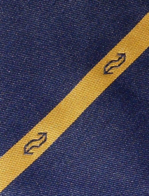 Nederlandse Spoorwegen stropdas NS logo op gele strepen, Verzamelen, Spoorwegen en Tramwegen, Ophalen of Verzenden, Nieuw, Trein