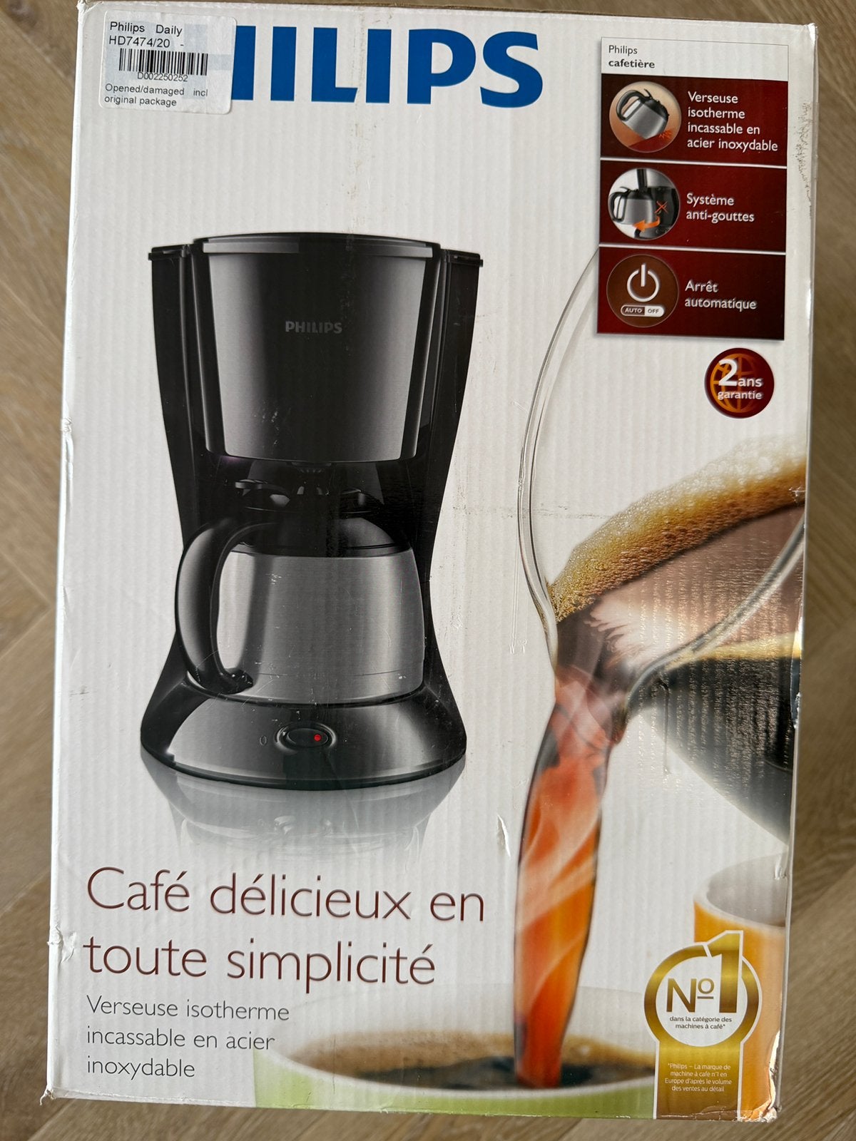 Philips Daily HD7474/20 Koffiezetapparaat met Thermoskan, Witgoed en Apparatuur, Koffiezetapparaten, 10 kopjes of meer, Ophalen of Verzenden