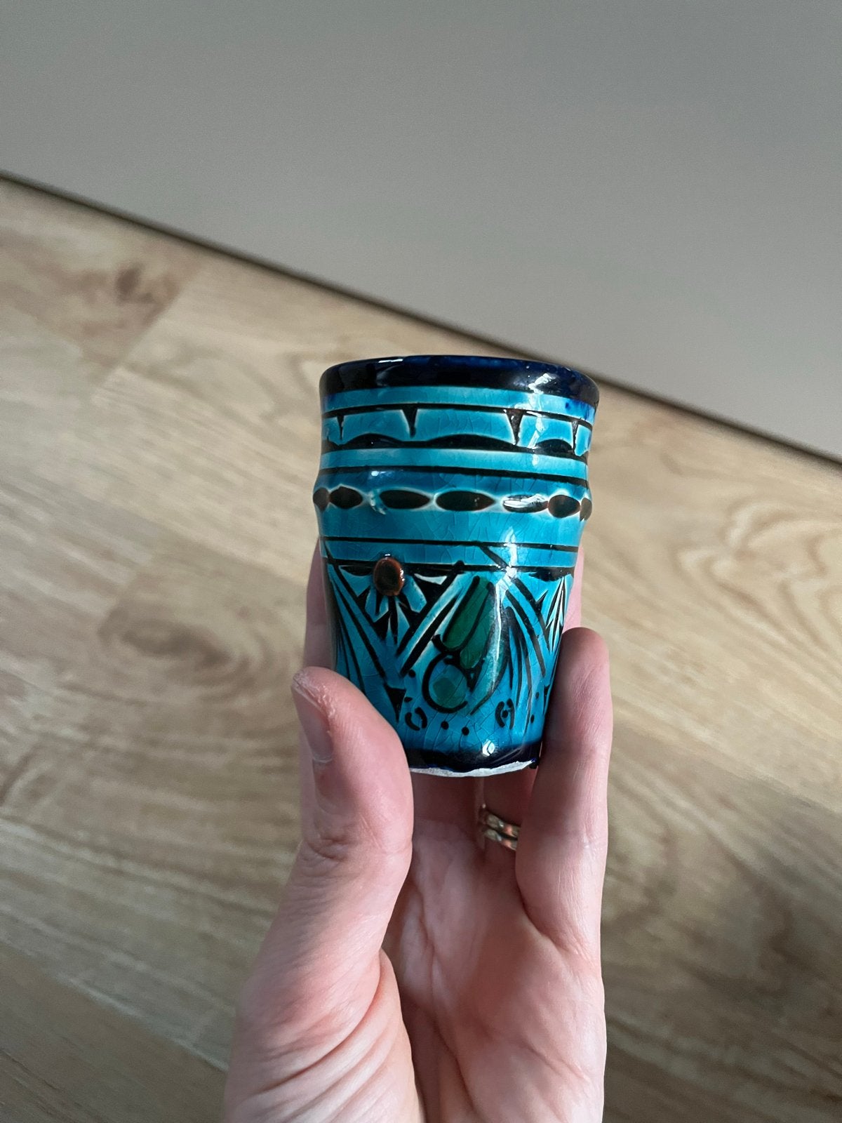 Nieuw handbeschilderd vaasje uit Marokko, Ophalen of Verzenden