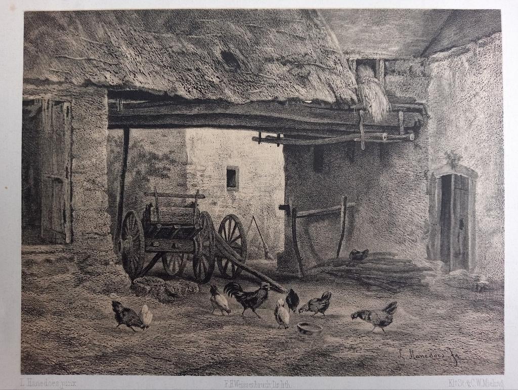 L.Hanedoes Boerderij Litho F.Weissenbruch, Ophalen of Verzenden