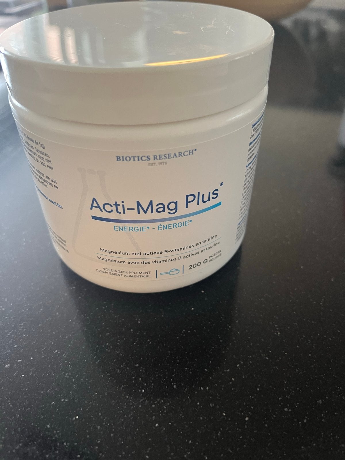 Acti-Mag Plus Energie Magnesium Poeder 200g, Ophalen of Verzenden, Nieuw, Poeder of Drank