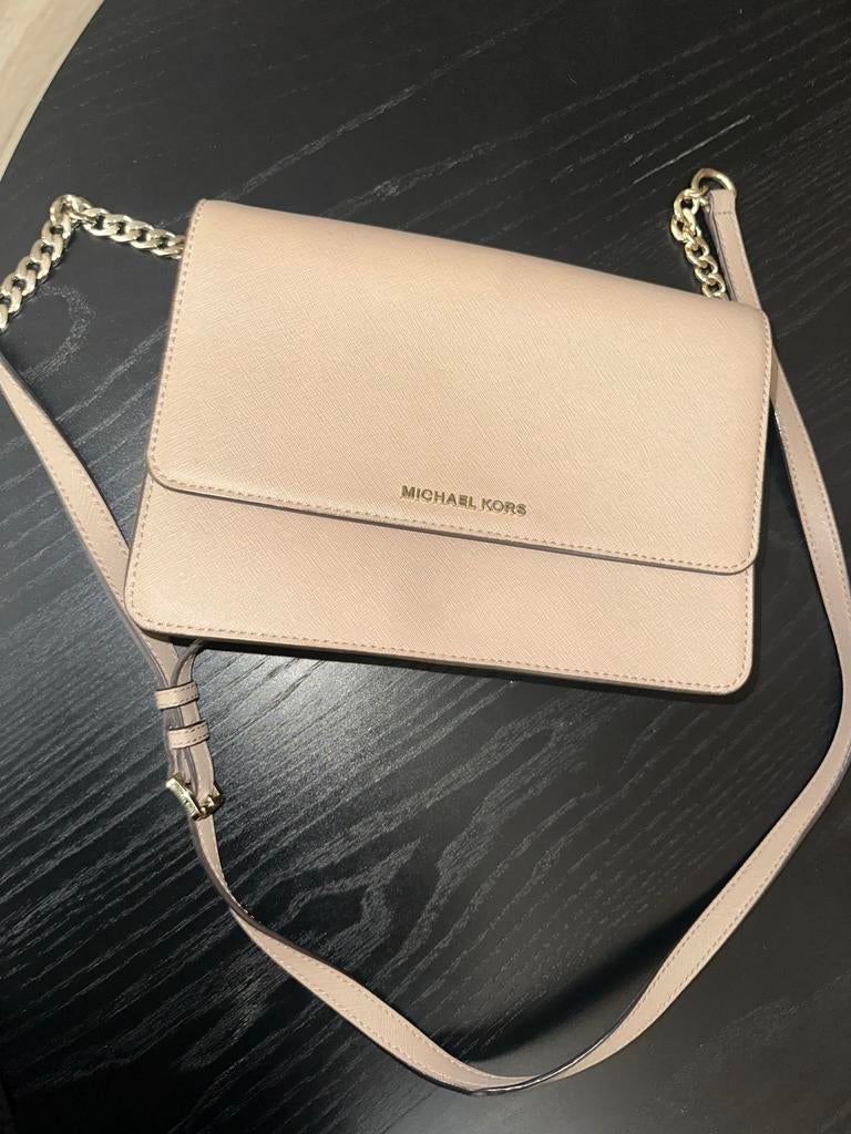 Michael Kors Dames Schoudertasje - Beige, Ophalen of Verzenden, Zo goed als nieuw, Beige, Schoudertasje